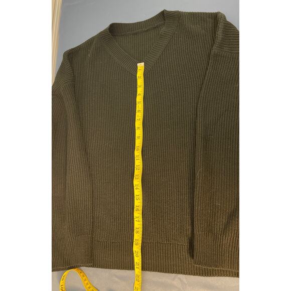 DAZY Women’s Ribbed Knit V-neck Sweater‎ Black Size XL Pre-owned - Picture 3 of 7